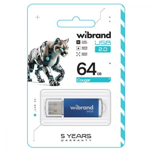 USB Flash Wibrand USB 2.0 Cougar 64Gb Blue
