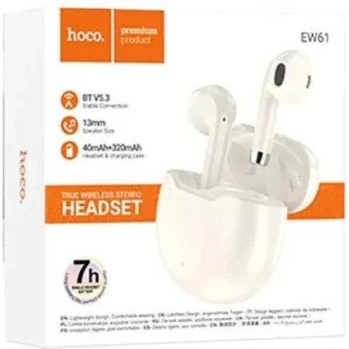 Навушники HOCO EW61 June true wireless BT headset Milky white