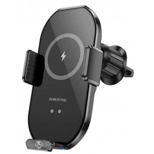 Автотримач з БЗП BOROFONE BH205 Rusher infrared wireless fast charging car holder(air outlet) Black