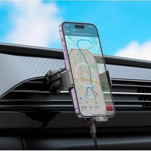 Автотримач з БЗП BOROFONE BH205 Rusher infrared wireless fast charging car holder(air outlet) Black