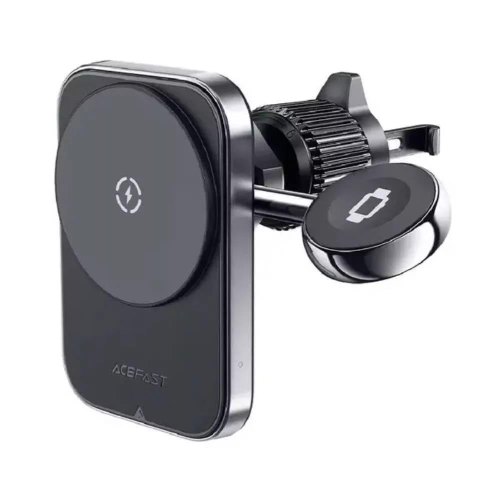 Тримач для мобiльного з БЗП ACEFAST D18 in-car 2-in-1 magnetic wireless charging holder Black