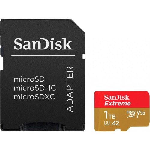 microSDXC (UHS-1 U3) SanDisk Extreme A2 1TB class 10 V30 (R190MB/s,W130MB/s) (adapter SD)