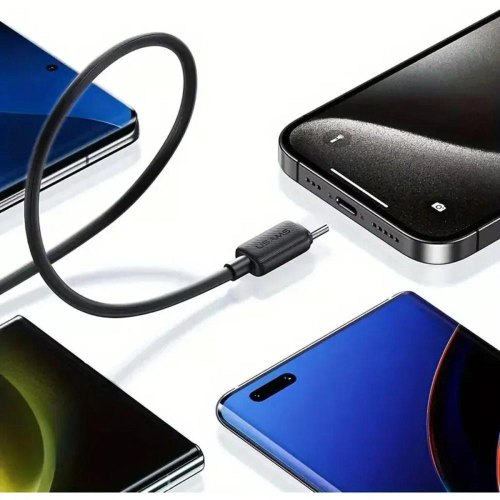 Кабель Usams US-SJ696 60W Striped Data Cable Type-C To Type-C-KY Series 2M Black