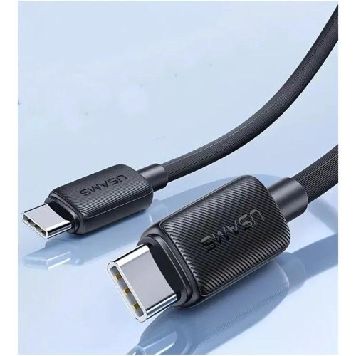 Кабель Usams US-SJ696 60W Striped Data Cable Type-C To Type-C-KY Series 2M Black