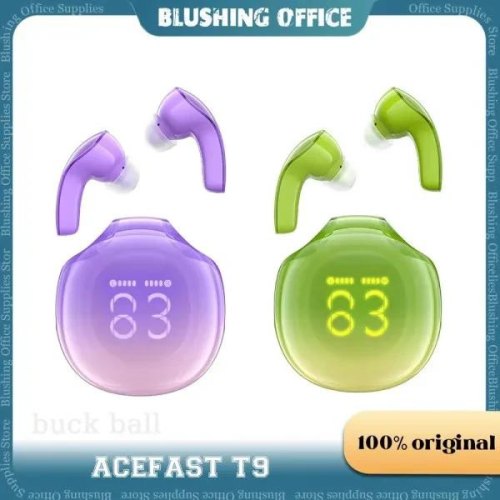 Навушники ACEFAST T9 Crystal (Air) color bluetooth earbuds Pomelo Red