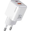 Мережевий зарядний пристрій Usams US-CC189 PD30W+QC3.0 A+C Dual-port Fast Charger (EU)--X-ron Series White