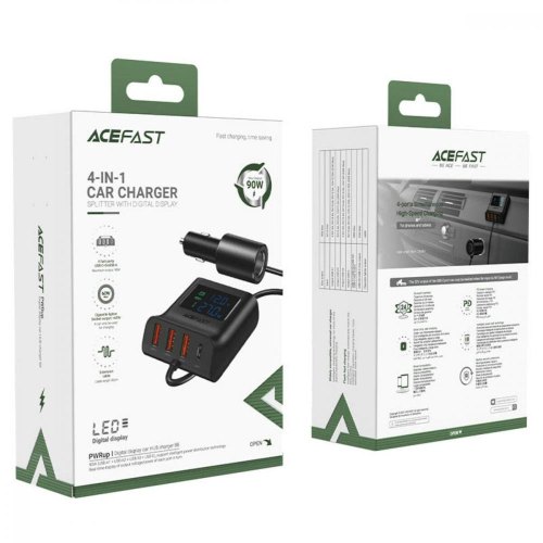 АЗП ACEFAST B8 digital display car HUB charger