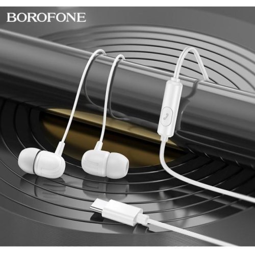 Навушники BOROFONE BM77 Type-C Delicious universal digital earphones with microphone White