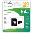 microSDXC (UHS-1) Apacer 64Gb class 10 V10 A1 R100MB/s (adapter SD)