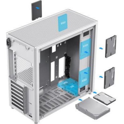 Корпус без БЖ, GameMax MeshBox PRO WT