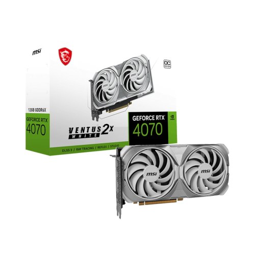 Відеокарта MSI PCI-Ex GeForce RTX 4070 Super 12G Ventus 2X White OC 12GB GDDR6X (192bit) (2520/21000) (HDMI, 3 x DisplayPort) (RTX 4070 SUPER 12G VENT