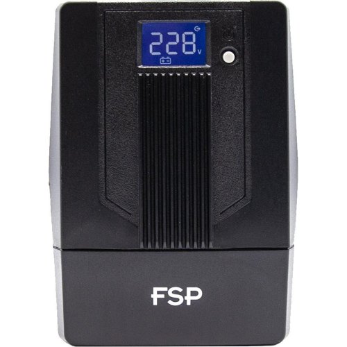 ДБЖ FSP iFP-600, 600ВА/360Вт, USB, LCD, 2хSchuko, AVR, Black