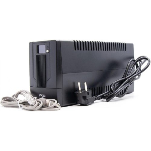 ДБЖ FSP iFP-600, 600ВА/360Вт, USB, LCD, 2хSchuko, AVR, Black