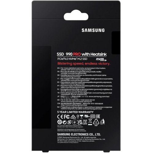 Накопичувач SSD M.2 NVMe 1TB Samsung 990 Pro Pascal TLC 7450/6900MB/s