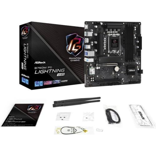 Материнська плата ASRock B760M PG Lightning WiFi s1700 4xDDR5 HDMI DP microATX