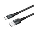 Кабель Colorway USB - Type-C (nylon) 2.4а 1м Black