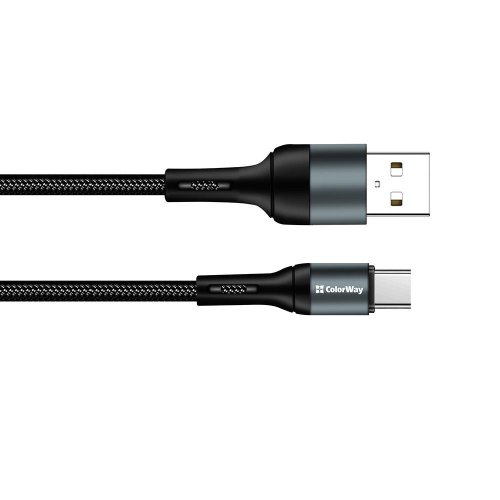 Кабель Colorway USB - Type-C (nylon) 2.4а 1м Black