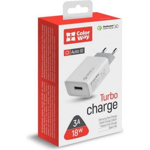 МЗП Colorway 1USB Quick Charge 3.0 (18W) White