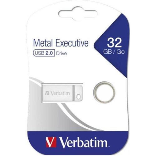USB флеш  Verbatim Metal Executive 32GB USB 2.0 металевий сріблястий