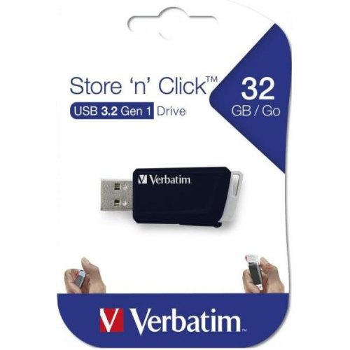 USB флеш Verbatim STORE'N'CLICK USB 3.2  32 ГБ-чорний