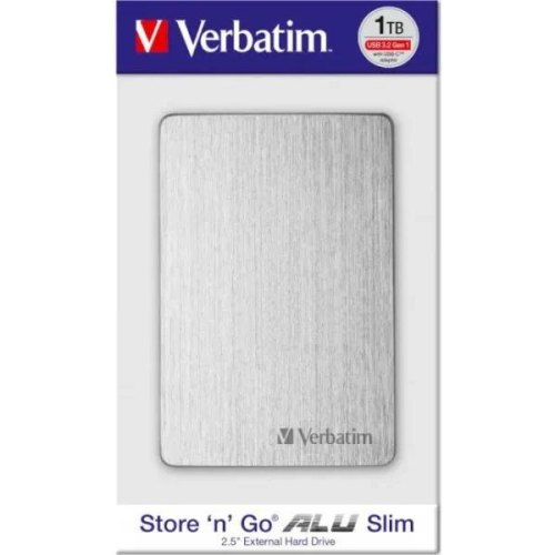 Зовнішній накопичувач Verbatim Store'n Go ALU 1 TB (USB 3.2 GEN 1)-Silver
