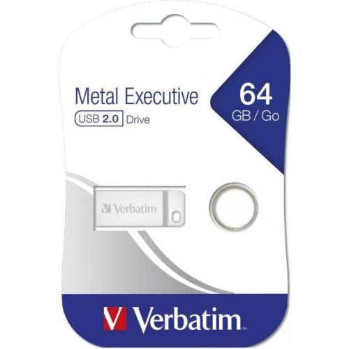 USB флеш  Verbatim Metal Executive 64 ГБ USB 2.0 металевий сріблястий
