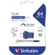 USB флеш Verbatim  DUAL DRIVE 3.2 Gen 1/ USB C 64 ГБ-синій