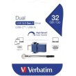 USB флеш Verbatim  DUAL DRIVE 32 ГБ (USB 3.2 Gen 1) -синій