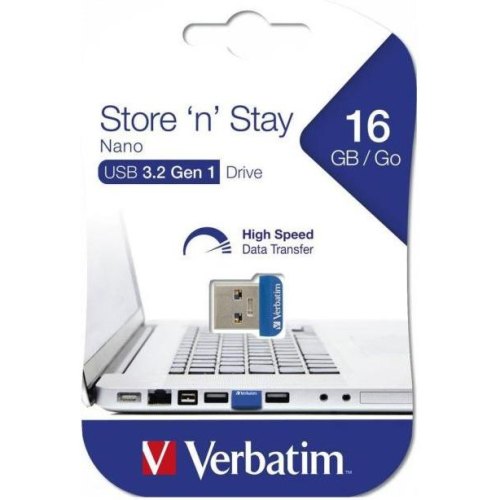 USB флеш  Verbatim iStore 'n' NANO USB 16 ГБ  (USB 3.2 Gen 1)