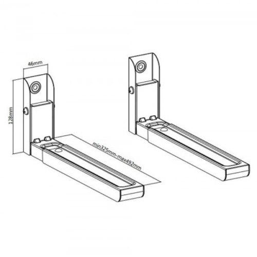 Кронштейн для мікрохвильової печі BRATECK MB-6 S ( колір сірий) MB-6 S