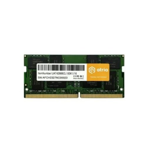 Модуль пам'яті 16Gb DDR4 2666MHz ATRIA sodimm (UAT42666CL19SK1/16)