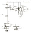 Кронштейн Brateck LDT66-C012, 17 - 32, VESA: 75x 75,100x100мм, до 9 кг LDT66-C012