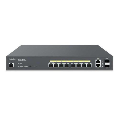 Комутатор ENGENIUS ECS1112FP 10xGbE + 2xSFP L2+ 130W Cloud