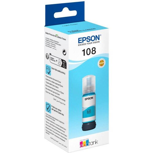 Чорнило EPSON світло голубе 70 мл для L8050, L18050 108 EcoTank Light Cyan ink bot