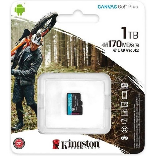 microSDXC 1TB Kingston Canvas Go Plus 170R A2  U3 V30 Single Pack w/o ADP   SDCG3/1TBSP