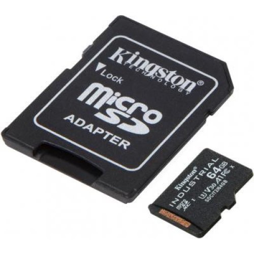 microSDXC 64GB Kingston C10 A1 Industrial UHS-I Speed Class U3, V30, A1 +adapter SDCIT2/64GB