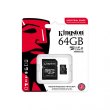 microSDXC 64GB Kingston C10 A1 Industrial UHS-I Speed Class U3, V30, A1 +adapter SDCIT2/64GB