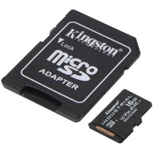 microSDXC 16GB Kingston C10 A1 Industrial UHS-I Speed Class U3, V30, A1 +adapter SDCIT2/16GB