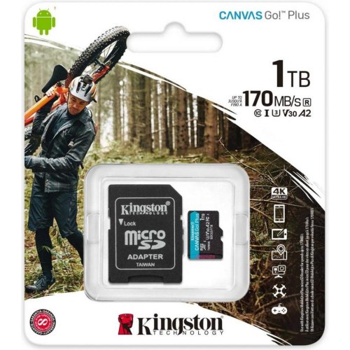 microSDXC 1TB Kingston Canvas Go Plus 170R A2  U3 V30 Card + ADP SDCG3/1TB
