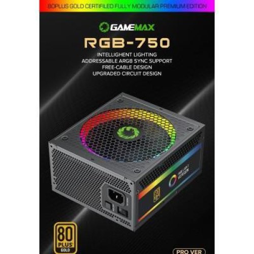 Блок живлення 750W, GAMEMAX RGB-750 PRO