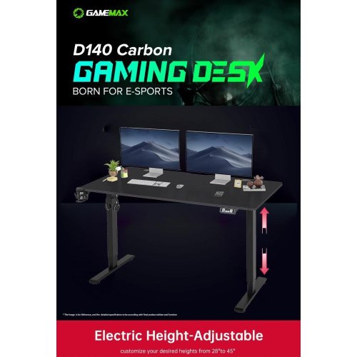 Стіл геймерський GAMEMAX D140-Carbon-EC