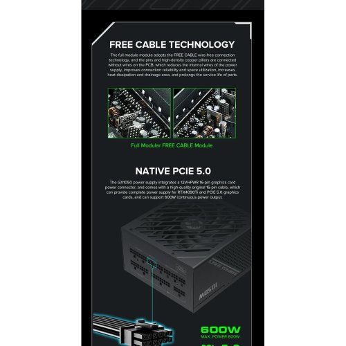 Блок живлення 1050W, GAMEMAX GX-1050 PRO WT