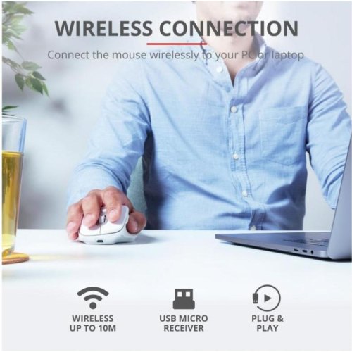 Мишка бездротова Trust Ozaa Rechargeable Wireless Mouse, білий