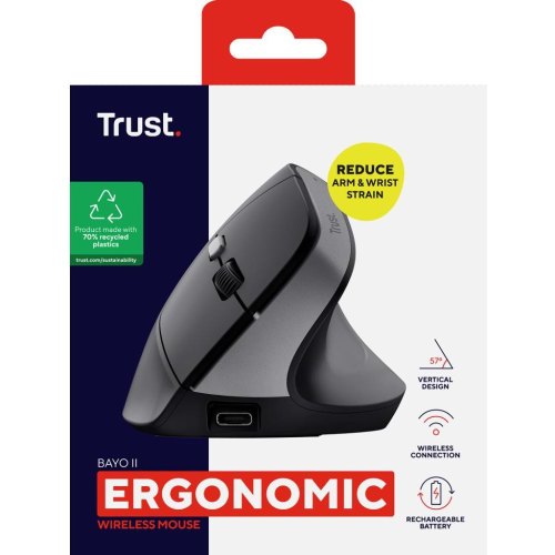 Мишка бездротова Trust Bayo II Ergonomic Wireless Mouse, чорний