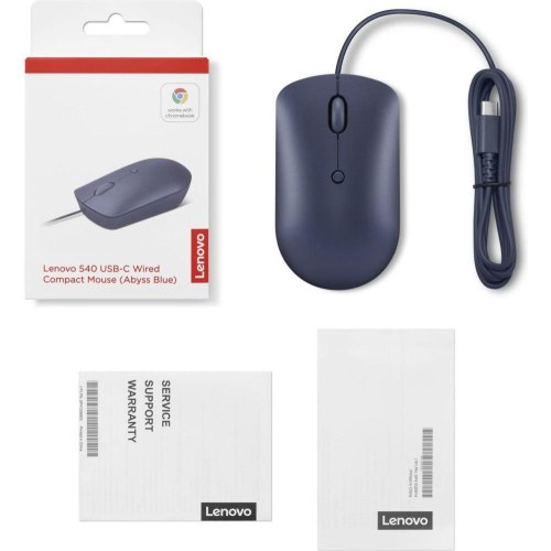 Мишка дротова Lenovo 540 USB-C Wired Compact Mouse Abyss Blue