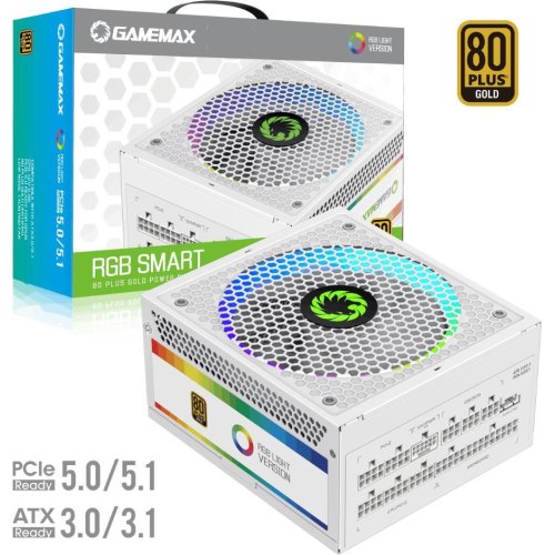 Блок живлення 750W, GAMEMAX RGB 750 PRO WH (