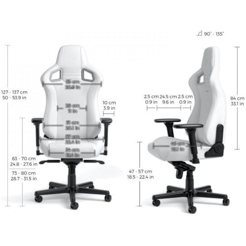 Крісло геймерське Noblechairs EPIC White Edition