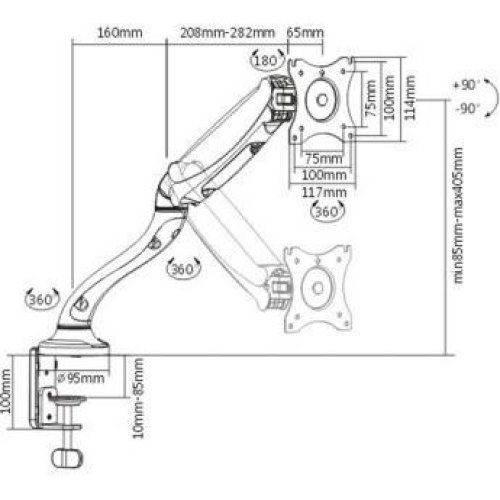 Настільне кріплення для моніторів ITech MBSG-02F MBSG-02F