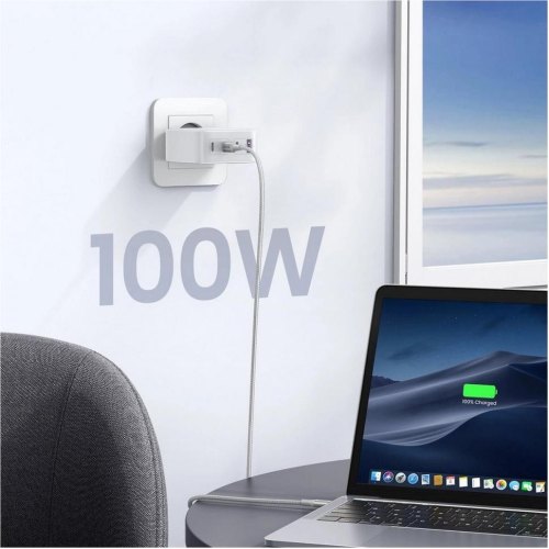 Мережевий зарядний пристрій Ugreen CD226 4xUSB 100W (3хUSB-C+USB-A) Gan білий