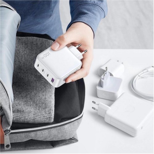 Мережевий зарядний пристрій Ugreen CD226 4xUSB 100W (3хUSB-C+USB-A) Gan білий